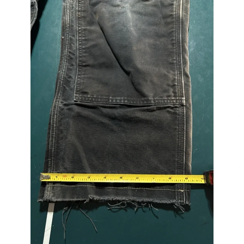 Vintage Carhartt Double Knee Pants Size 32x28 Faded Black BLK B01 Distressed USA - Picture 16 of 16